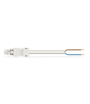 pre-assembled connecting cable; Eca; Plug/open-ended; 2-pole; Cod. A; H05Z1Z1-F 2 x 2.5 mm²; 8 m; 2,50 mm²; white