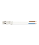 pre-assembled connecting cable; Eca; Plug/open-ended; 2-pole; Cod. A; H05Z1Z1-F 2 x 2.5 mm²; 7 m; 2,50 mm²; white