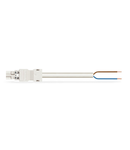 pre-assembled connecting cable; Eca; Plug/open-ended; 2-pole; Cod. A; H05VV-F 2 x 2.5 mm²; 7 m; 2,50 mm²; white
