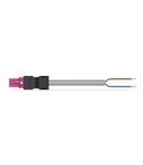 pre-assembled connecting cable; Eca; Plug/open-ended; 2-pole; Cod. B; Control cable 2 x 1.5 mm²; 8 m; 1,50 mm²; pink