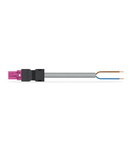 pre-assembled connecting cable; Eca; Plug/open-ended; 2-pole; Cod. B; Control cable 2 x 1.5 mm²; 7 m; 1,50 mm²; pink