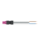 pre-assembled connecting cable; Eca; Plug/open-ended; 2-pole; Cod. B; Control cable 2 x 1.5 mm²; 3 m; 1,50 mm²; pink