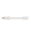 pre-assembled connecting cable; Eca; Socket/open-ended; 2-pole; Cod. A; H05Z1Z1-F 2 x 2.5 mm²; 7 m; 2,50 mm²; white