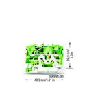 2-conductor ground terminal block; 2.5 mm²; suitable for Ex e II applications; side and center marking; for DIN-rail 35 x 15 and 35 x 7.5; Push-in CAGE CLAMP®; 2,50 mm²; green-yellow