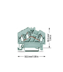 3-conductor through terminal block; 2.5 mm²; center marking; for DIN-rail 35 x 15 and 35 x 7.5; CAGE CLAMP®; 2,50 mm²; gray