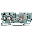 2-conductor/2-pin carrier terminal block; for DIN-rail 35 x 15 and 35 x 7.5; 4 mm²; CAGE CLAMP®; 4,00 mm²; gray