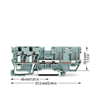 2-conductor/2-pin carrier terminal block; for DIN-rail 35 x 15 and 35 x 7.5; 4 mm²; CAGE CLAMP®; 4,00 mm²; gray