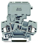 2-conductor fuse terminal block; with pivoting fuse holder; for 5 x 20 mm miniature metric fuse; without blown fuse indication; for DIN-rail 35 x 15 and 35 x 7.5; 4 mm²; CAGE CLAMP®; 4,00 mm²; gray