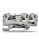 3-conductor through terminal block; 6 mm²; suitable for Ex e II applications; side and center marking; for DIN-rail 35 x 15 and 35 x 7.5; Push-in CAGE CLAMP®; 6,00 mm²; gray