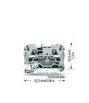 2-conductor through terminal block; 4 mm²; suitable for Ex e II applications; side and center marking; for DIN-rail 35 x 15 and 35 x 7.5; Push-in CAGE CLAMP®; 4,00 mm²; gray