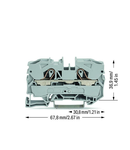 2-conductor through terminal block; 10 mm²; suitable for Ex e II applications; side and center marking; for DIN-rail 35 x 15 and 35 x 7.5; Push-in CAGE CLAMP®; 10,00 mm²; gray