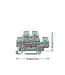 Double-deck terminal block; Through/through terminal block; L/L; for DIN-rail 35 x 15 and 35 x 7.5; 2.5 mm²; CAGE CLAMP®; 2,50 mm²; gray