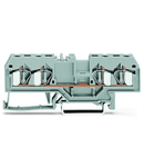 4-conductor through terminal block; 4 mm²; center marking; for DIN-rail 35 x 15 and 35 x 7.5; CAGE CLAMP®; 4,00 mm²; gray