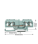 4-conductor through terminal block; 4 mm²; center marking; for DIN-rail 35 x 15 and 35 x 7.5; CAGE CLAMP®; 4,00 mm²; gray