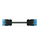 pre-assembled interconnecting cable; Eca; Socket/plug; 5-pole; Cod. I; H05Z1Z1-F 5G 1.5 mm²; 3 m; 1,50 mm²; blue