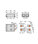 SMD PCB terminal block; 0.5 mm²; Pin spacing 3 mm; 2-pole; PUSH WIRE®; in tape-and-reel packaging; 0,50 mm²; white