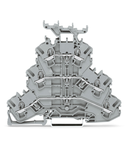 Triple-deck terminal block; Through/through/through terminal block; L/L/L; with marker carrier; suitable for Ex e II applications; for DIN-rail 35 x 15 and 35 x 7.5; 2.5 mm²; Push-in CAGE CLAMP®; 2,50 mm²; gray