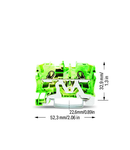 2-conductor ground terminal block; 4 mm²; suitable for Ex e II applications; side and center marking; for DIN-rail 35 x 15 and 35 x 7.5; Push-in CAGE CLAMP®; 4,00 mm²; green-yellow