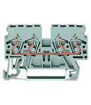 4-conductor through terminal block; 2.5 mm²; side and center marking; for DIN-rail 35 x 15 and 35 x 7.5; CAGE CLAMP®; 2,50 mm²; gray