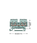 4-conductor through terminal block; 2.5 mm²; side and center marking; for DIN-rail 35 x 15 and 35 x 7.5; CAGE CLAMP®; 2,50 mm²; gray