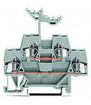 Double-deck terminal block; Through/through terminal block; for DIN-rail 35 x 15 and 35 x 7.5; 2.5 mm²; CAGE CLAMP®; 2,50 mm²; gray/gray