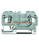 2-conductor through terminal block; 4 mm²; center marking; for DIN-rail 35 x 15 and 35 x 7.5; CAGE CLAMP®; 4,00 mm²; gray