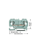 2-conductor through terminal block; 4 mm²; center marking; for DIN-rail 35 x 15 and 35 x 7.5; CAGE CLAMP®; 4,00 mm²; gray