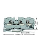 3-conductor through terminal block; 16 mm²; suitable for Ex e II applications; side and center marking; for DIN-rail 35 x 15 and 35 x 7.5; Push-in CAGE CLAMP®; 16,00 mm²; gray