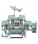 Double-deck terminal block; Through/through terminal block; with additional jumper position on lower level; for DIN-rail 35 x 15 and 35 x 7.5; 2.5 mm²; CAGE CLAMP®; 2,50 mm²; gray/gray