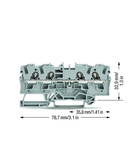 4-conductor through terminal block; 4 mm²; suitable for Ex e II applications; side and center marking; for DIN-rail 35 x 15 and 35 x 7.5; Push-in CAGE CLAMP®; 4,00 mm²; gray