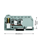 Distribution terminal block; 10 mm²; lateral marker slots; for DIN-rail 35 x 15 and 35 x 7.5; screw-type and CAGE CLAMP®connection; 3 x CAGE CLAMP® connection 10 mm²; 1 x screw-clamp connection 35 mm²; 10,00 mm²; gray