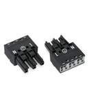 Socket; 3-pole; Cod. A; 4,00 mm²; black