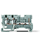 2-conductor/1-pin carrier terminal block; for DIN-rail 35 x 15 and 35 x 7.5; 4 mm²; CAGE CLAMP®; 4,00 mm²; gray