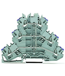 Triple-deck terminal block; 6-conductor through terminal block; L; without marker carrier; suitable for Ex e II applications; internal commoning; conductor entry with violet marking; for DIN-rail 35 x 15 and 35 x 7.5; 2.5 mm²; Push-in CAGE CLAMP®; 2,50 mm