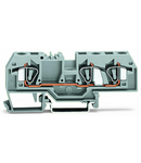 3-conductor through terminal block; 6 mm²; center marking; for DIN-rail 35 x 15 and 35 x 7.5; CAGE CLAMP®; 6,00 mm²; gray