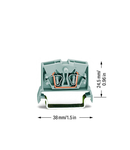 2-conductor miniature through terminal block; 2.5 mm²; with test option; center marking; for DIN-rail 35 x 15 and 35 x 7.5; CAGE CLAMP®; 2,50 mm²; gray