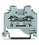 2-conductor through terminal block; 4 mm²; lateral marker slots; for DIN-rail 35 x 15 and 35 x 7.5; CAGE CLAMP®; 4,00 mm²; gray