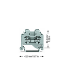 2-conductor through terminal block; 4 mm²; lateral marker slots; for DIN-rail 35 x 15 and 35 x 7.5; CAGE CLAMP®; 4,00 mm²; gray