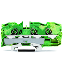3-conductor ground terminal block; 10 mm²; suitable for Ex e II applications; side and center marking; for DIN-rail 35 x 15 and 35 x 7.5; Push-in CAGE CLAMP®; 10,00 mm²; green-yellow