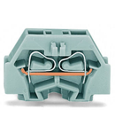 2-conductor terminal block; without push-buttons; with fixing flange; for screw or similar mounting types; Fixing hole 3.2 mm Ø; can be commoned with adjacent jumpers and staggered jumpers; CAGE CLAMP®; 1,50 mm²; gray