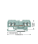 4-conductor through terminal block; 1.5 mm²; center marking; for DIN-rail 35 x 15 and 35 x 7.5; CAGE CLAMP®; 1,50 mm²; gray