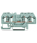 3-conductor through terminal block; 4 mm²; center marking; for DIN-rail 35 x 15 and 35 x 7.5; CAGE CLAMP®; 4,00 mm²; gray