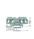 3-conductor through terminal block; 4 mm²; center marking; for DIN-rail 35 x 15 and 35 x 7.5; CAGE CLAMP®; 4,00 mm²; gray