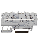 4-conductor through terminal block; 1 mm²; suitable for Ex e II applications; side and center marking; for DIN-rail 35 x 15 and 35 x 7.5; Push-in CAGE CLAMP®; 1,00 mm²; gray