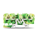 4-conductor ground terminal block; 4 mm²; suitable for Ex e II applications; side and center marking; for DIN-rail 35 x 15 and 35 x 7.5; Push-in CAGE CLAMP®; 4,00 mm²; green-yellow