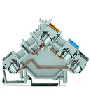 3-conductor sensor terminal block; with colored conductor entries; 2.5 mm²; CAGE CLAMP®; 2,50 mm²; gray