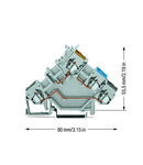 3-conductor sensor terminal block; with colored conductor entries; 2.5 mm²; CAGE CLAMP®; 2,50 mm²; gray