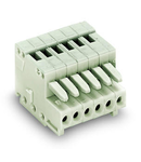 1-conductor female plug; 100% protected against mismating; 0.5 mm²; Pin spacing 2.5 mm; 4-pole; 0,50 mm²; light gray