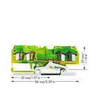 4-conductor ground terminal block; 4 mm²; center marking; for DIN-rail 35 x 15 and 35 x 7.5; CAGE CLAMP®; 4,00 mm²; green-yellow