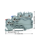 3-conductor sensor terminal block; for PNP (positive) switching sensors; with colored conductor entries; 1 mm²; Push-in CAGE CLAMP®; 1,00 mm²; gray